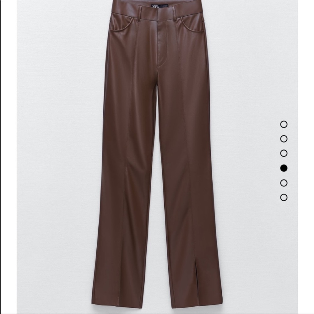 NWT zara brown leather pants size M, looking to exchange for a size L or XL!!!
